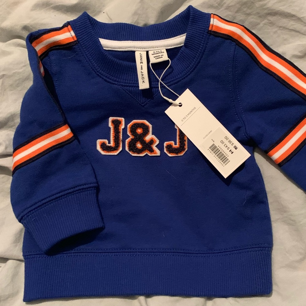 Janie and Jack Royal Blue Sweatshirt NWT - Picture 1 of 3